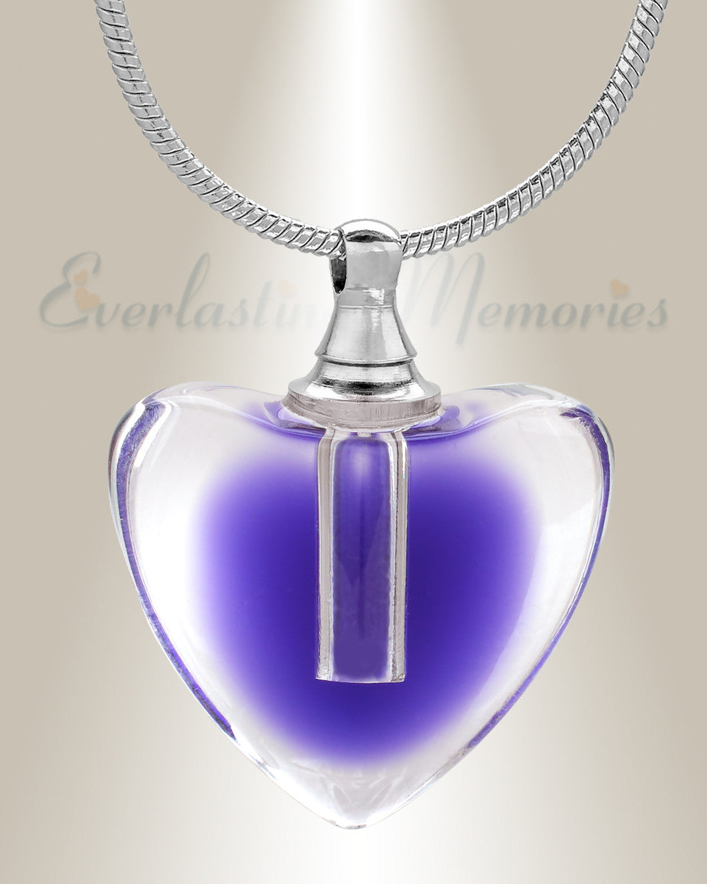 Glass Locket Violet All My Heart Cremation Jewelry