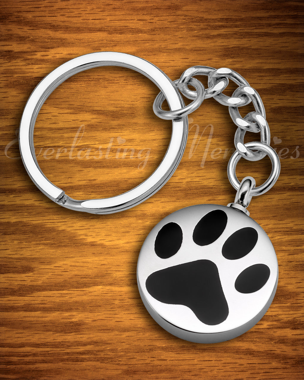 Loved Pawprint Stainless Cremation Keychain