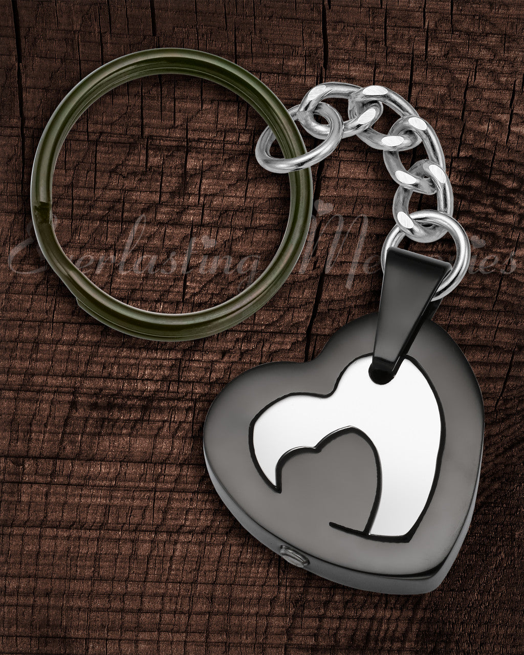 Black Stainless Honesty Heart Urn Keychain