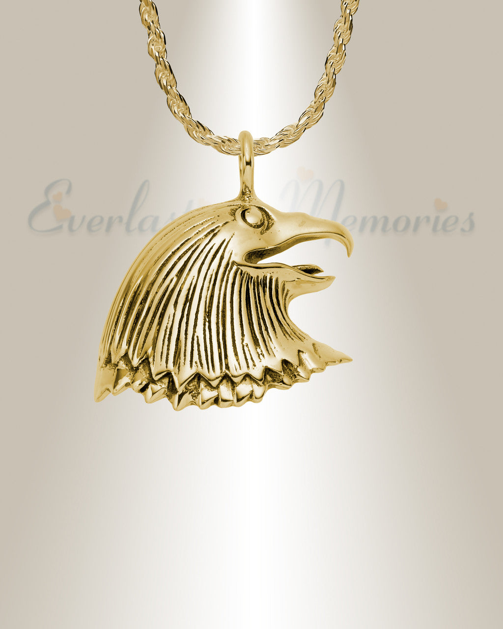 Gold Plated Majestic Eagle Cremation Urn Pendant