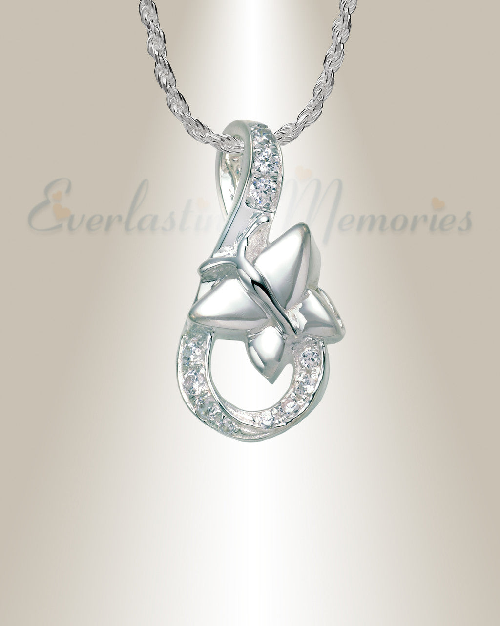 Sterling Silver Fluttering Away Cremation Urn Pendant