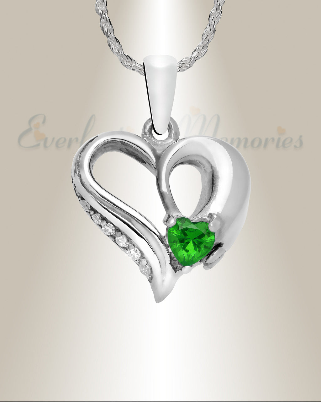 Sterling Silver Guinevere Heart Cremation Urn Pendant