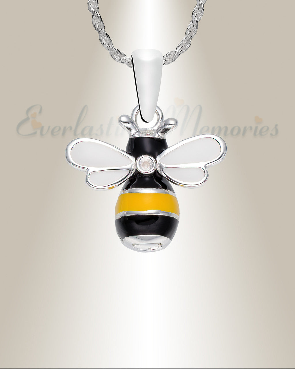 Sterling Silver Bumble Bee Cremation Urn Pendant