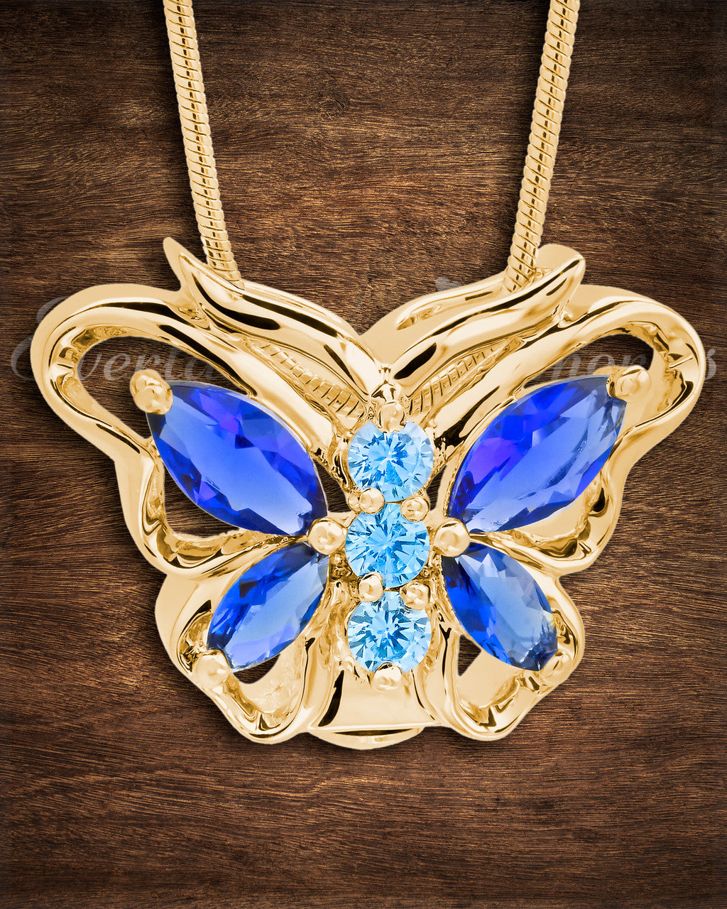 Gold Plated Sparkle Butterfly Memorial Jewelry