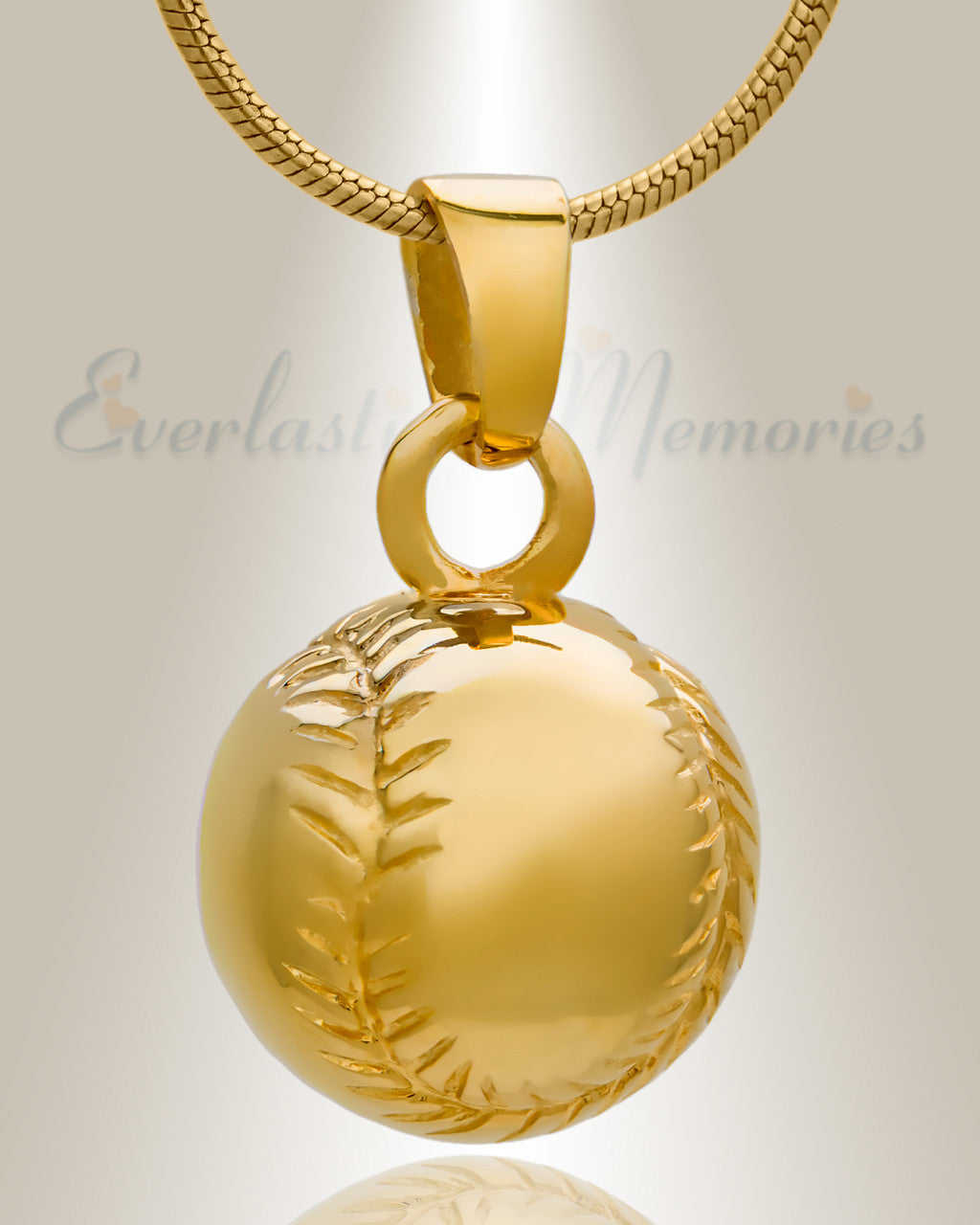 14K Gold Baseball Memorial Jewelry