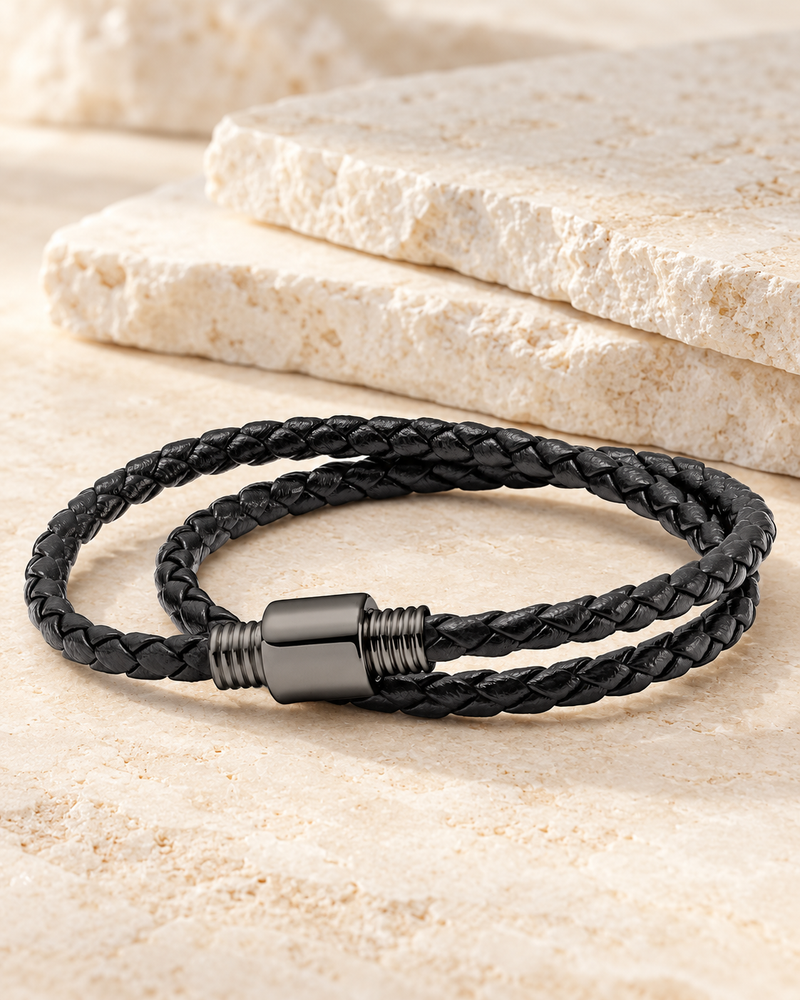 Black Stainless Steel Reverent Bracelet Cremation Jewelry