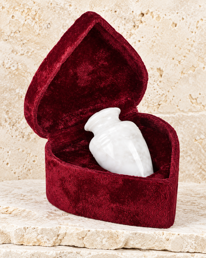 White Grain Marble Keepsake Urn
