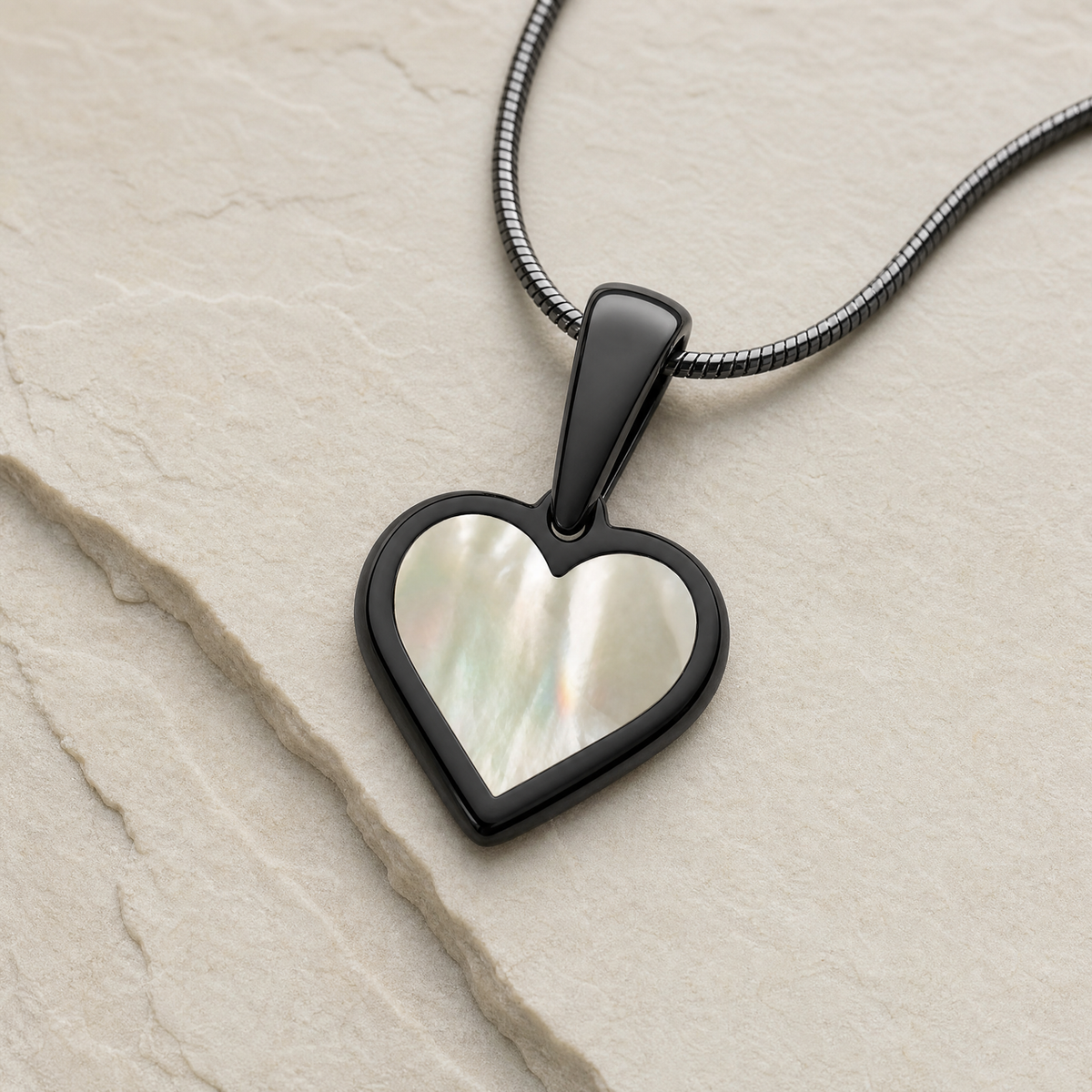 Black Finish Whispering Ridge Heart Ash Resin Jewelry