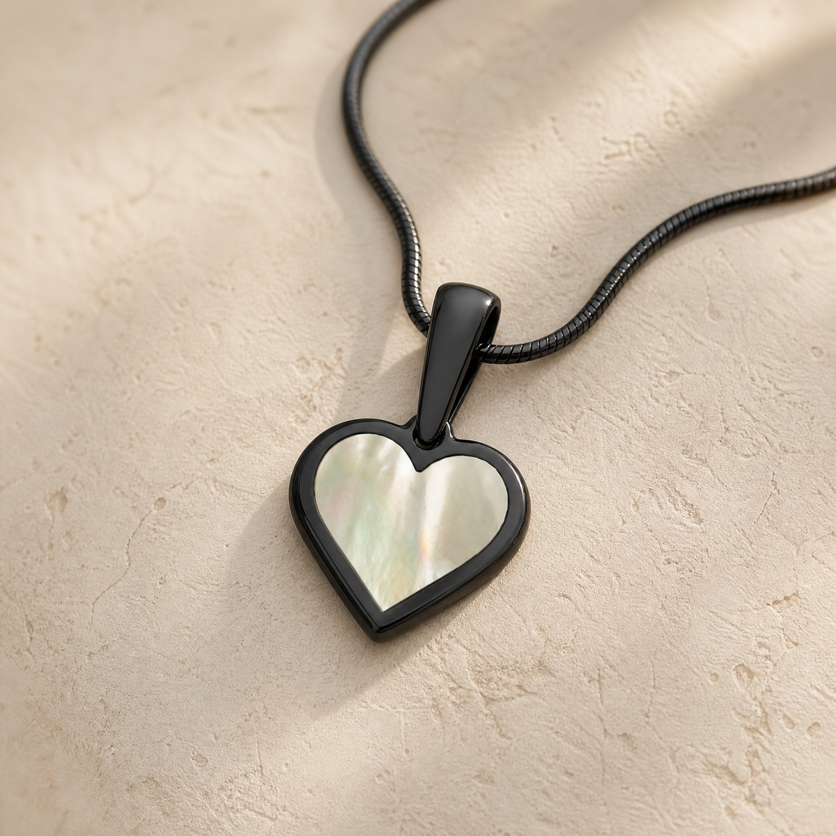 Black Finish Whispering Ridge Heart Ash Resin Jewelry