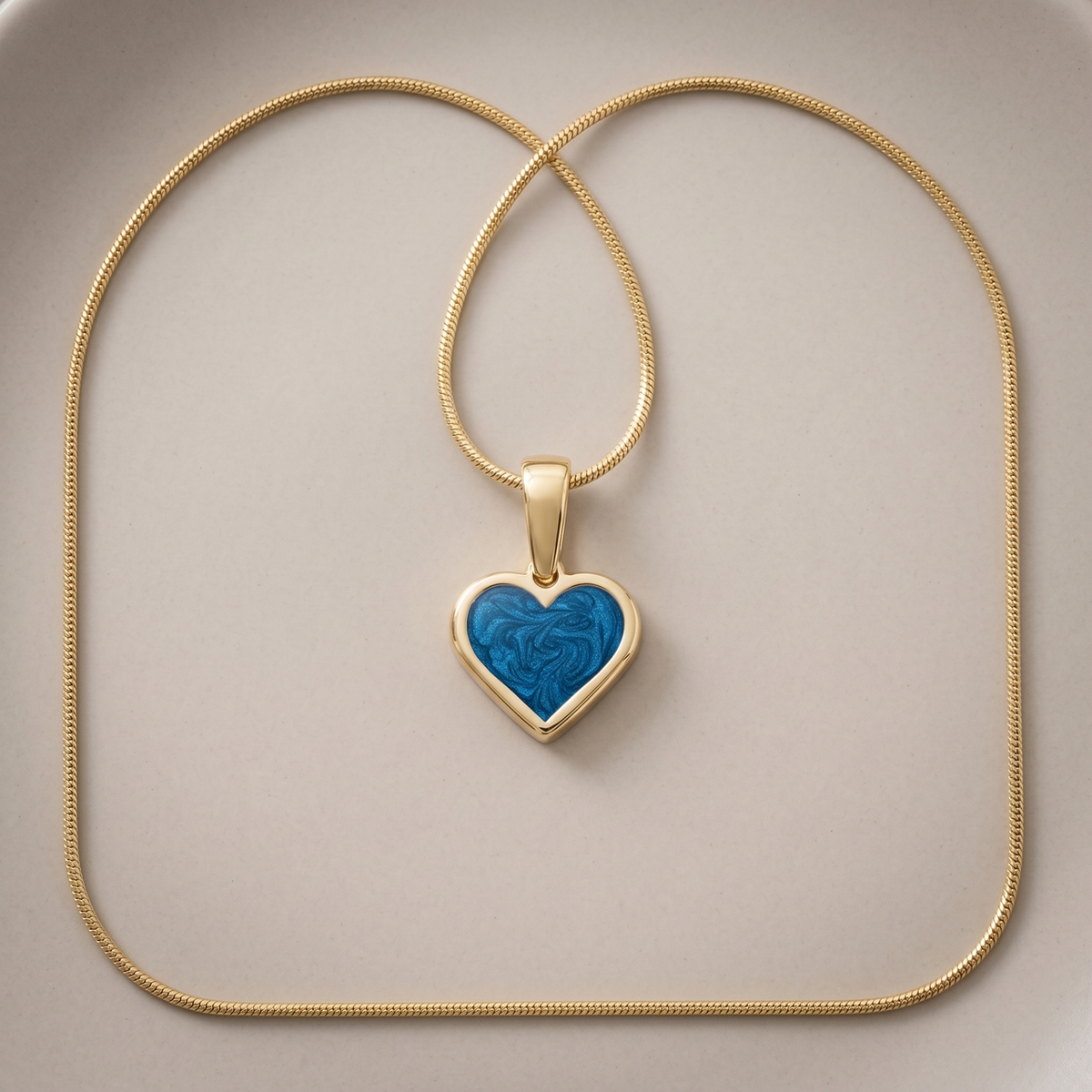 Solid 14K Gold Whitehall Heart Ash Resin Jewelry