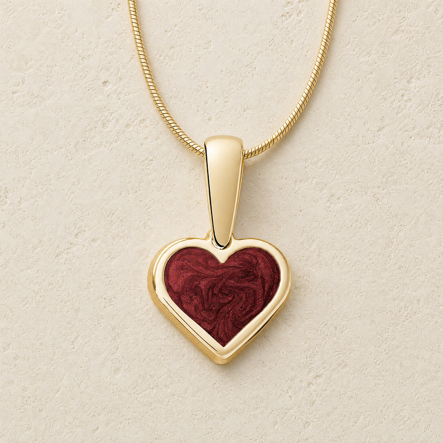 Solid 14K Gold Delightful Heart Ash Resin Jewelry