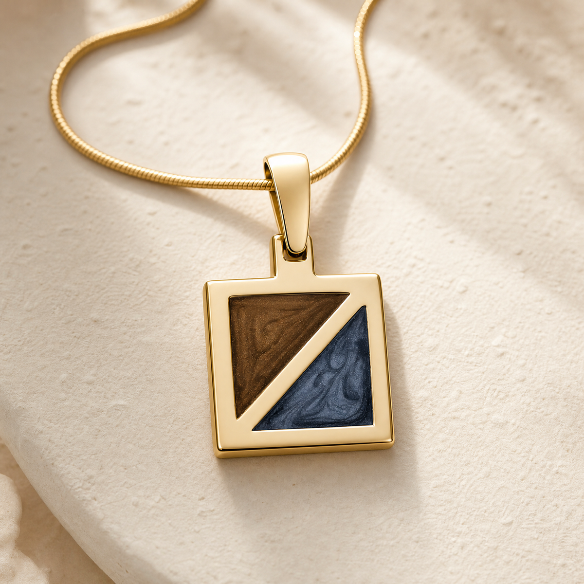 Solid 14K Gold Olivine Ash Resin Jewelry