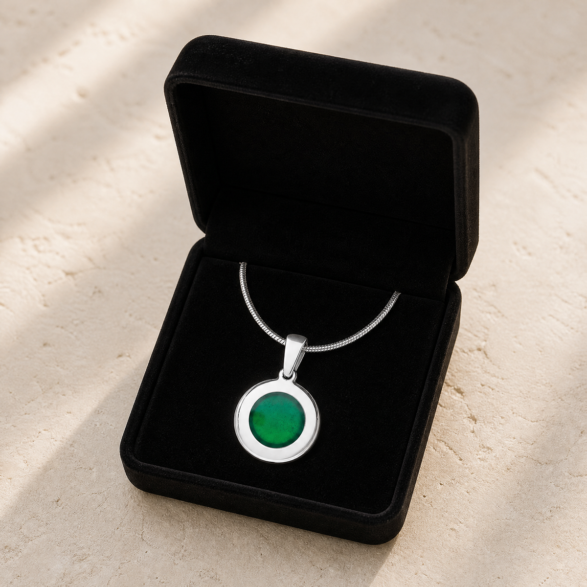 Solid 14K White Gold Morning Dew Ash Resin Jewelry