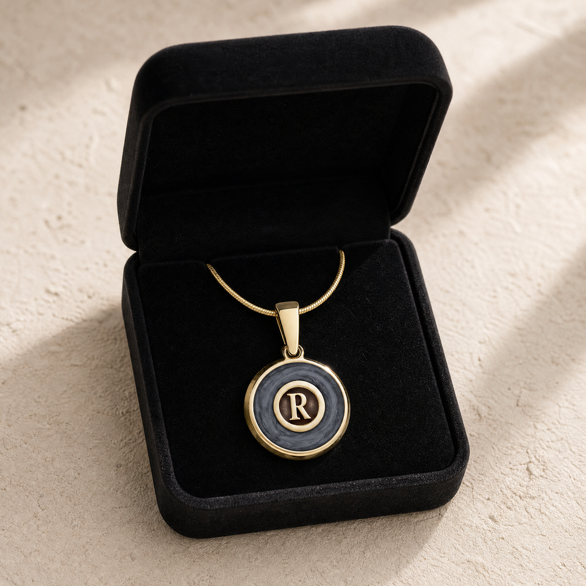 Gold Slate Monogram Ash Resin Jewelry