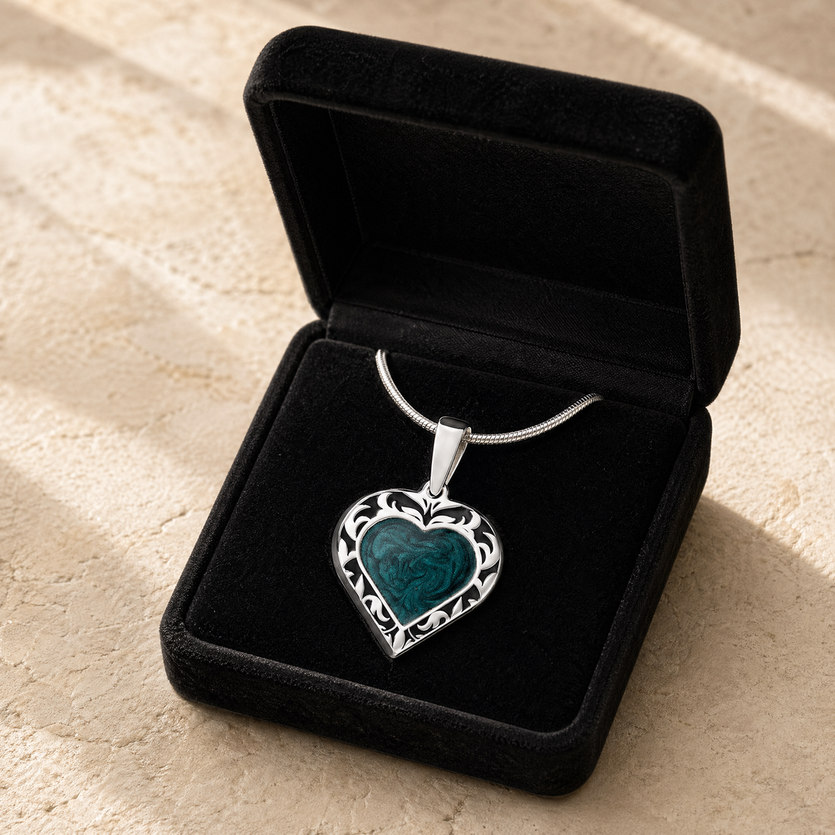 Silver Heartfelt Journey Ash Resin Jewelry