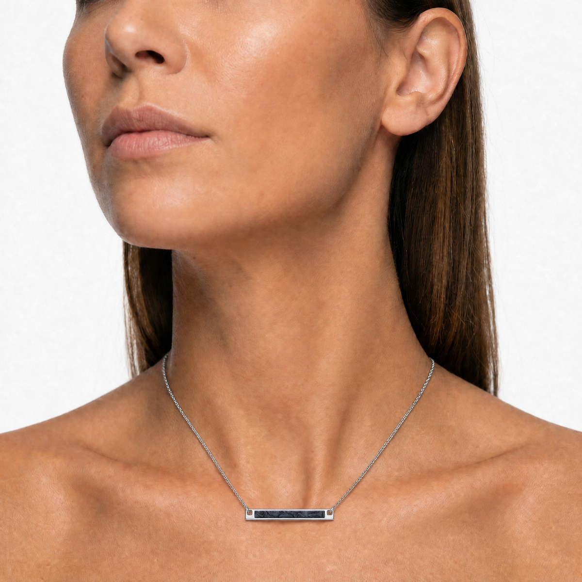 Silver Blue Barred Ash Resin Jewelry