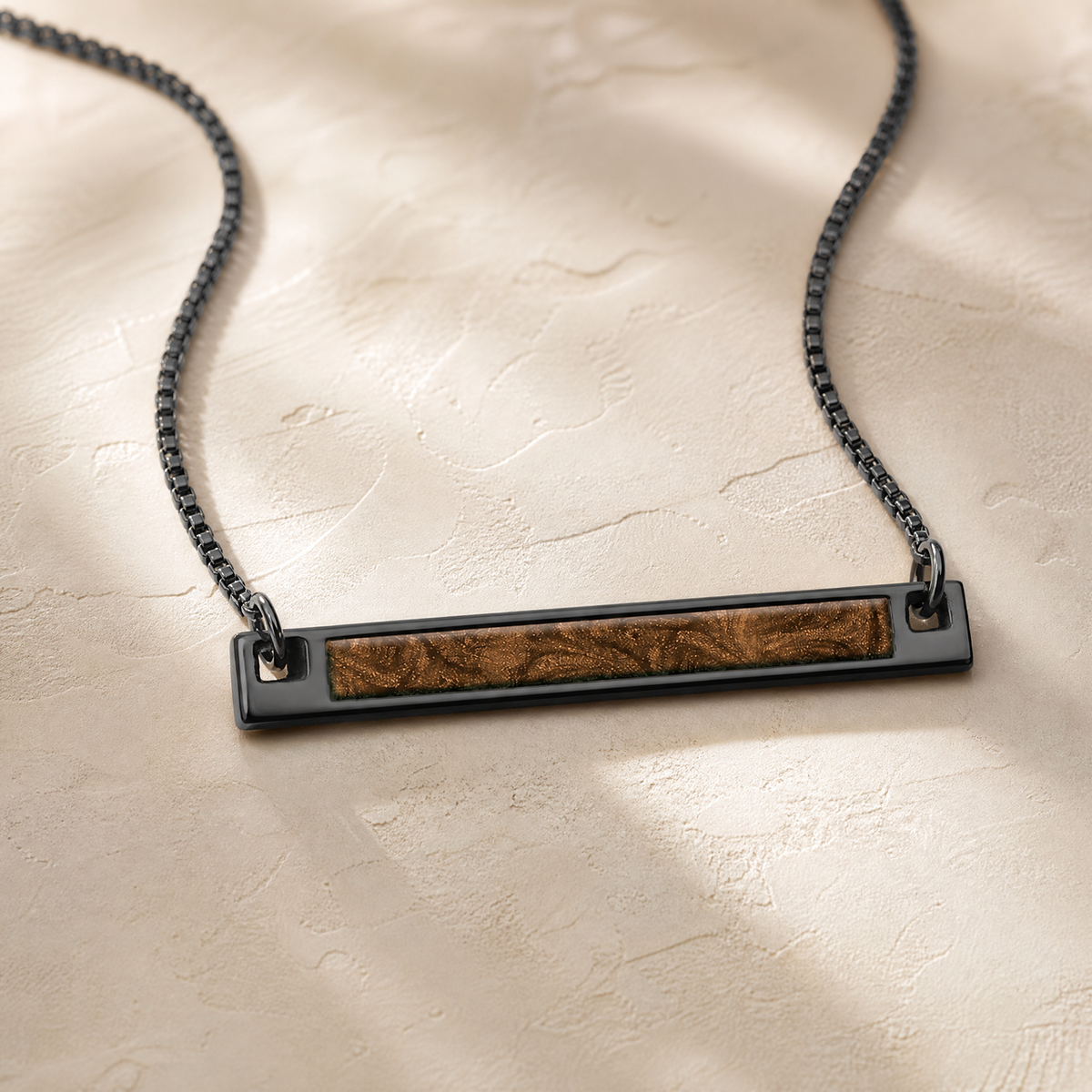 Black Finish Carob Barred Ash Resin Jewelry