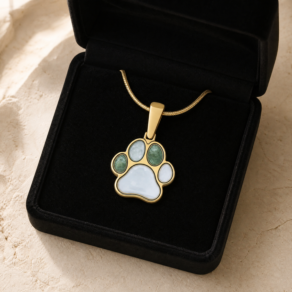 Gold Plated A Print Upon My Heart Ash Resin Jewelry