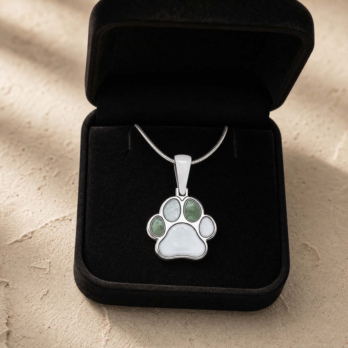 Silver A Print Upon My Heart Ash Resin Jewelry