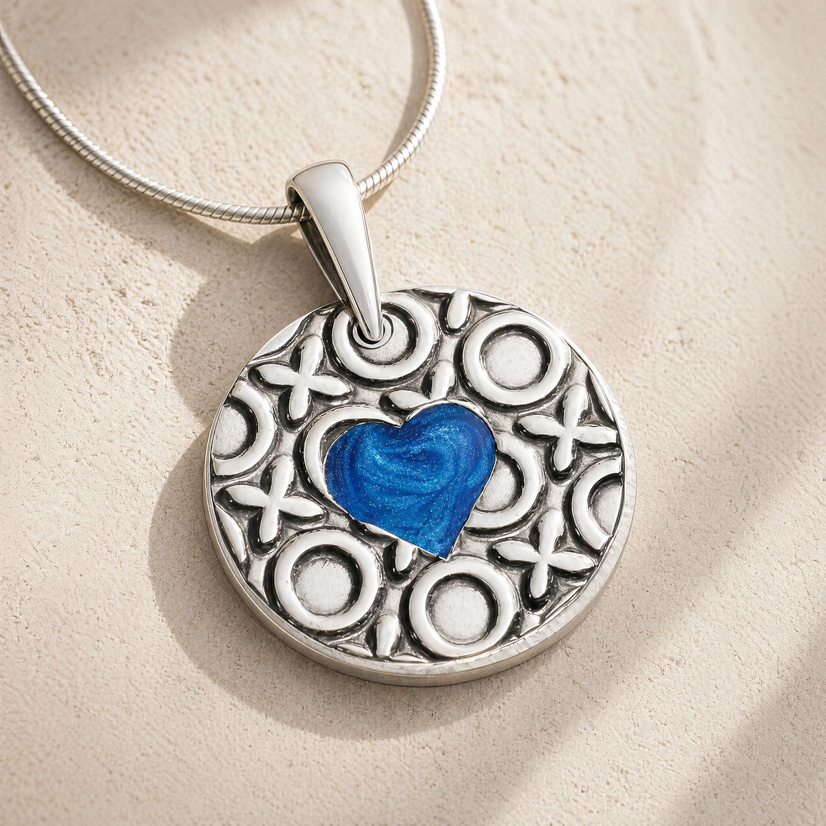 Solid 14K White Gold Elaborate Round Ash Resin Jewelry