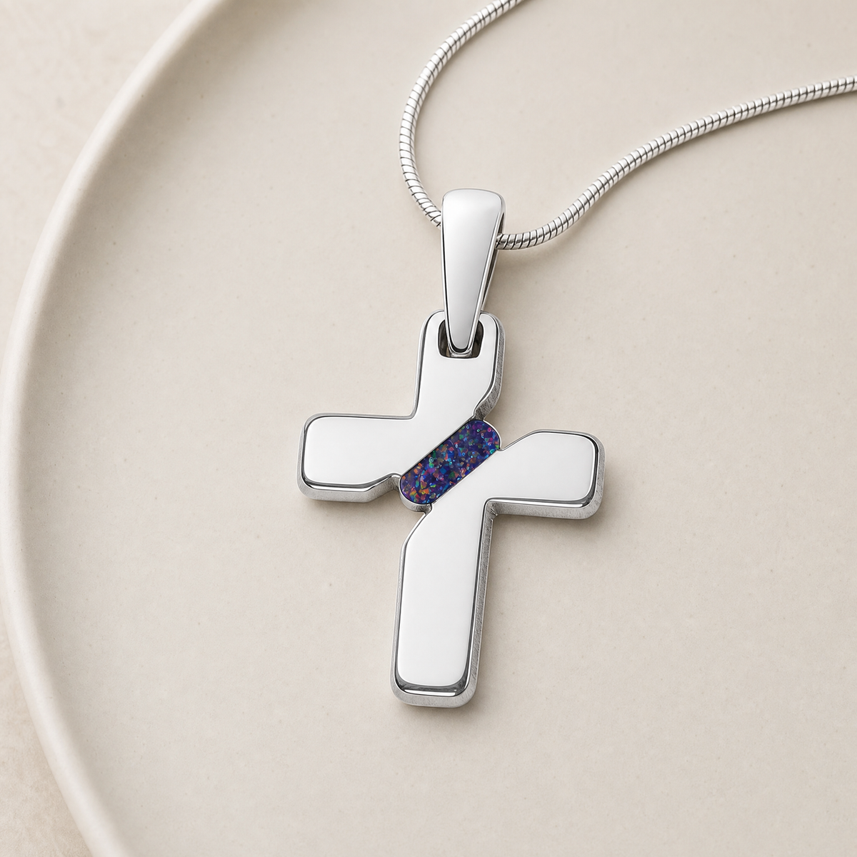 Honoring Cross Sterling Silver Ash Resin Jewelry