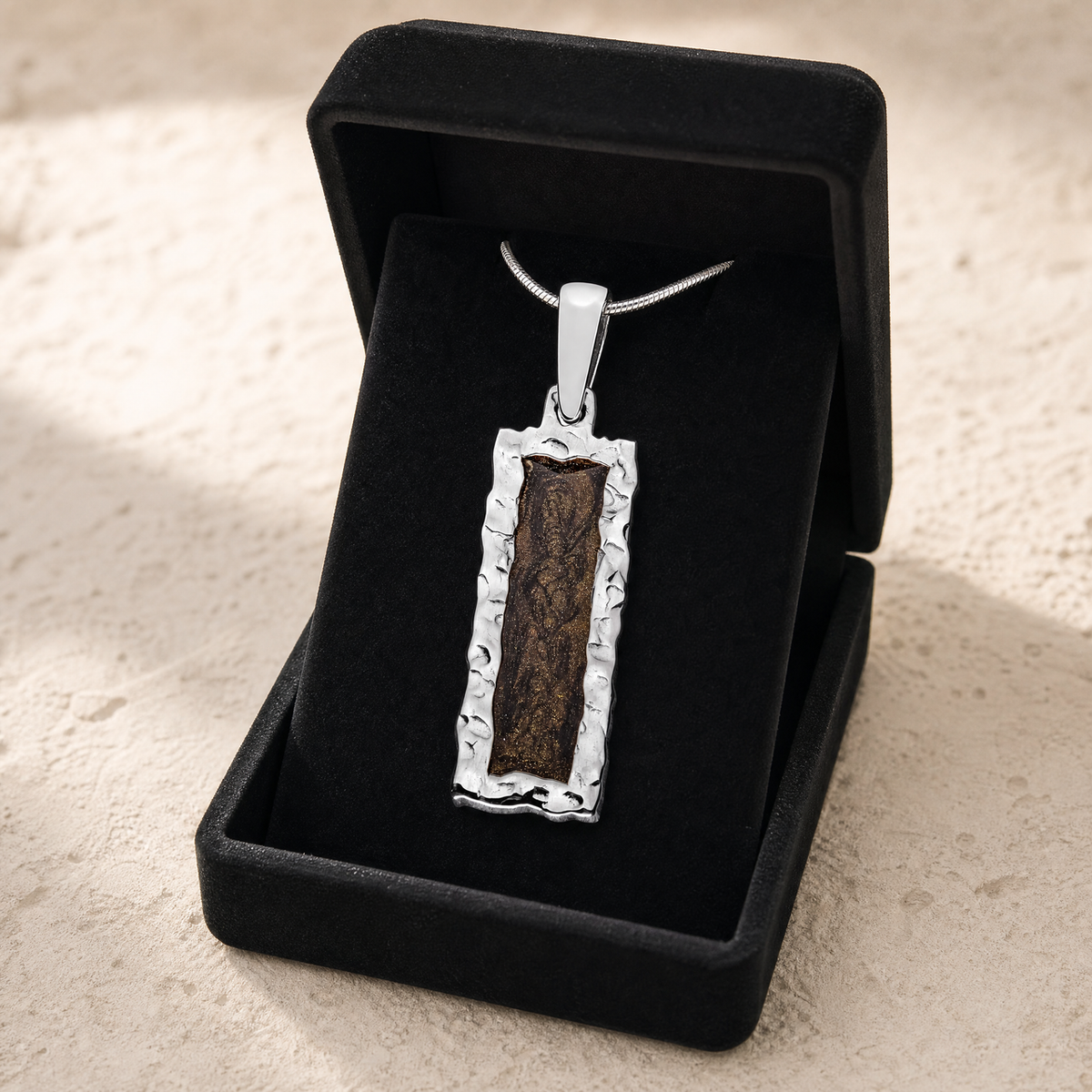 Lasting Long Rectangle Sterling Silver Ash Resin Jewelry