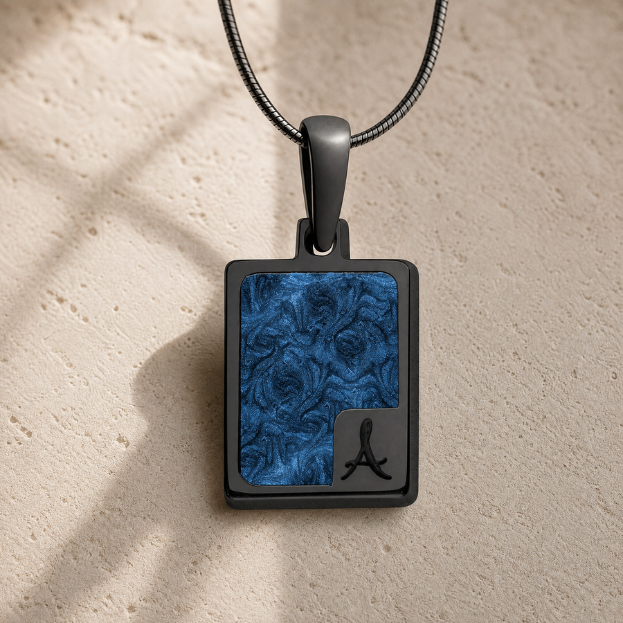 Amiable Rectangle Black Finish Ash Resin Jewelry