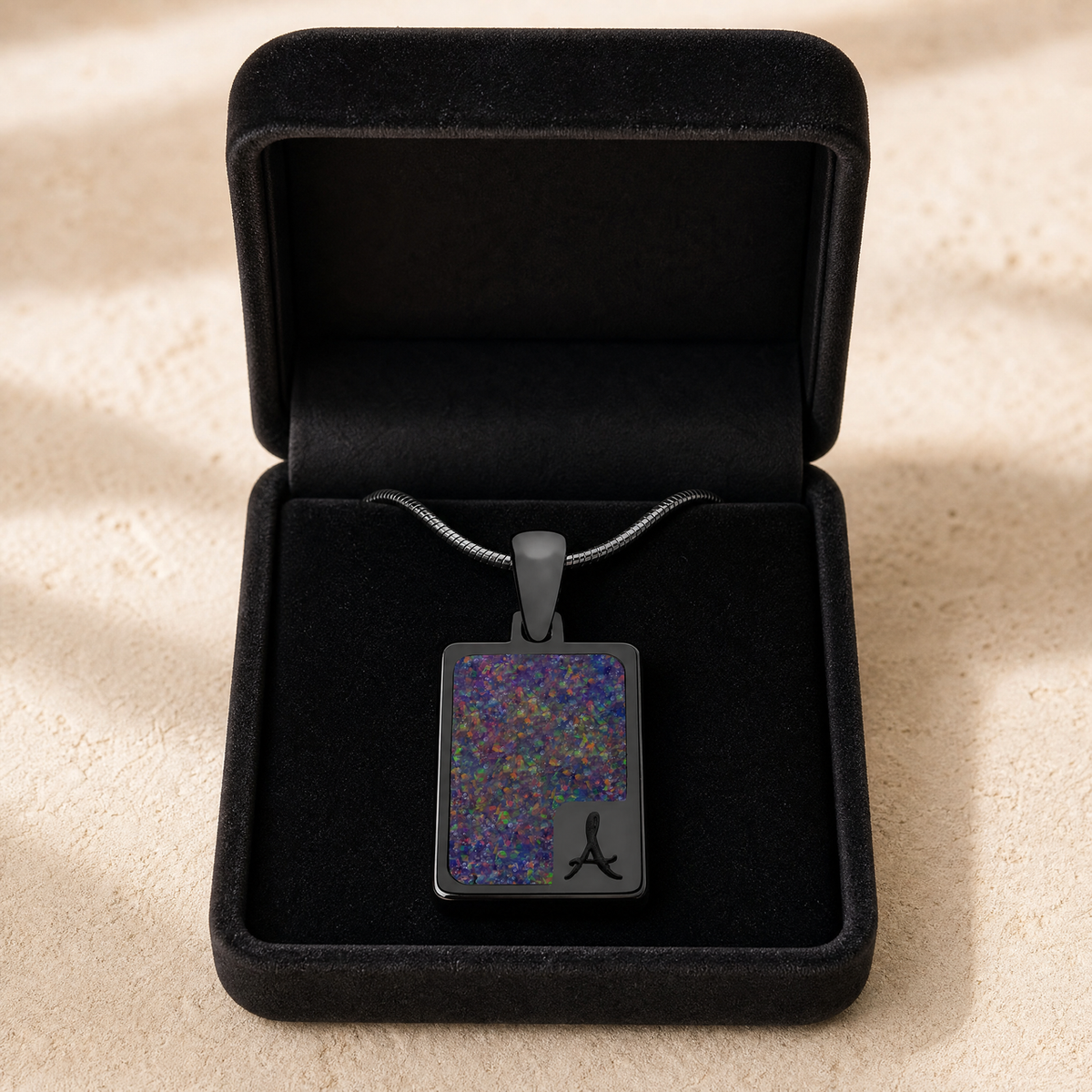 Breathtaking Rectangle Black Finish Ash Resin Jewelry