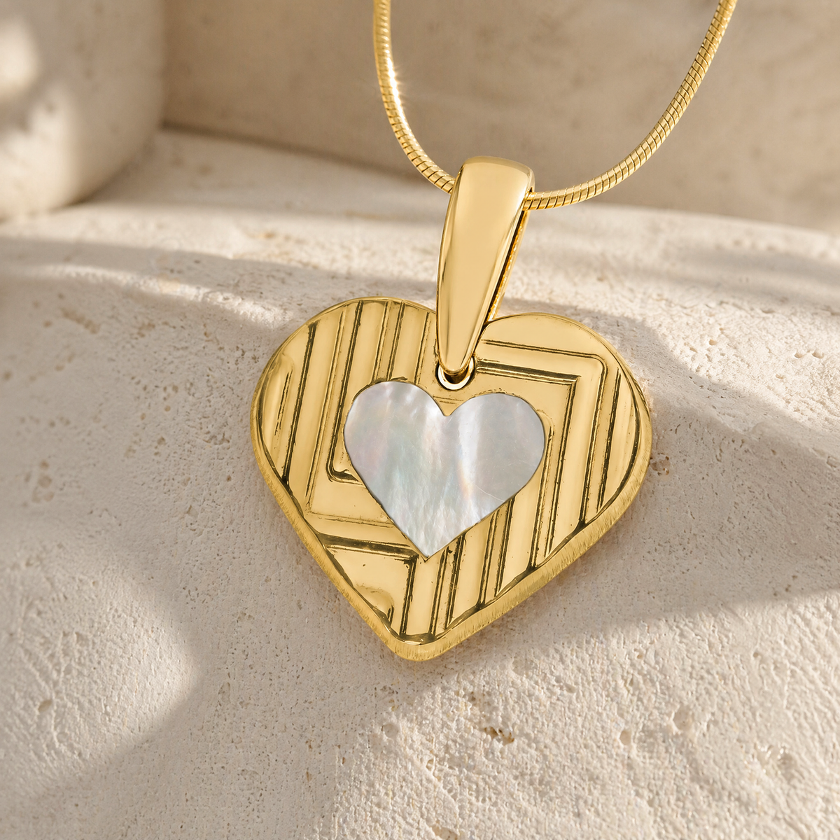 Lined Heart Gold Plated Ash Resin Jewelry