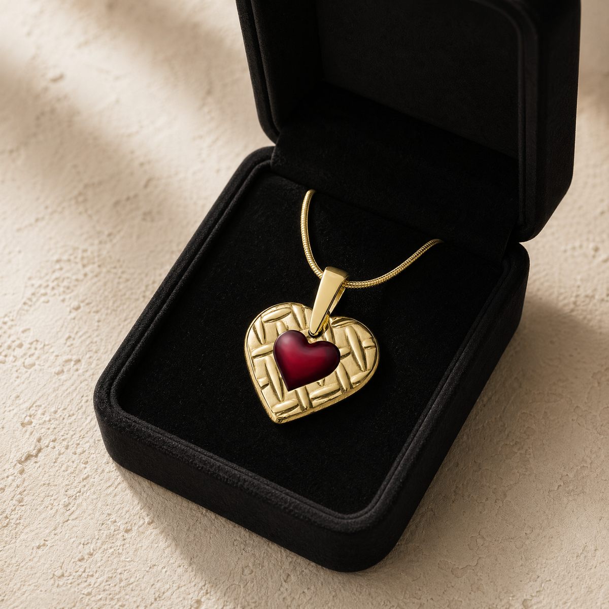 Solid 14K Gold Woven Heart Ash Resin Jewelry