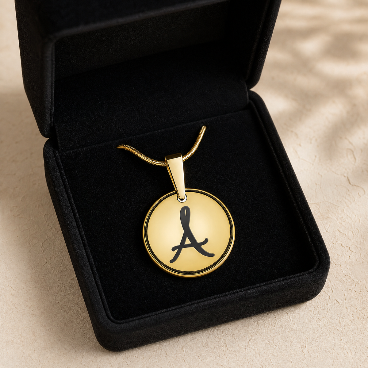 Solid 14K Gold Initial Round Ash Resin Jewelry