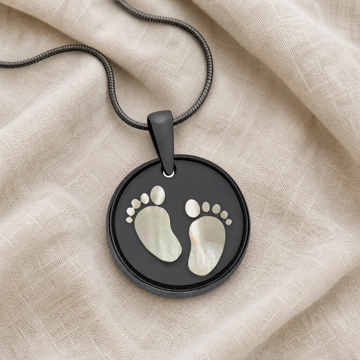 Lasting Imprint Round Black Finish Ash Resin Jewelry