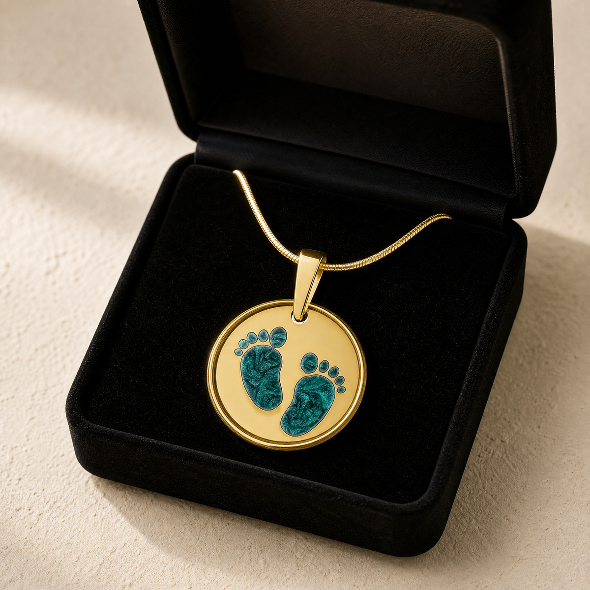 Lasting Imprint Round Gold Plated Ash Resin Jewelry