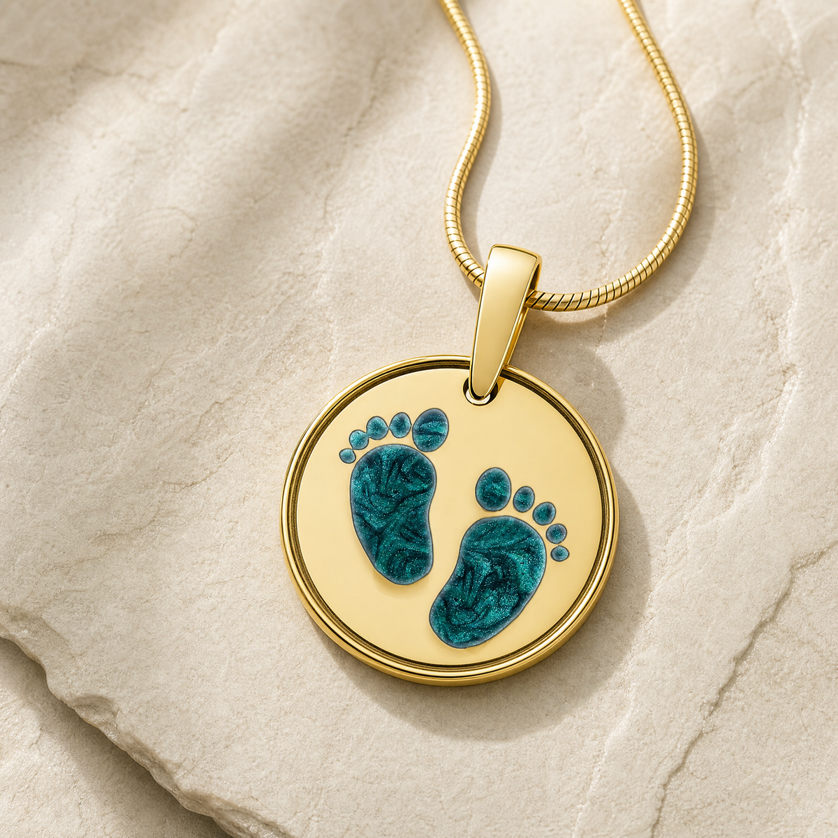 Lasting Imprint Round Gold Plated Ash Resin Jewelry