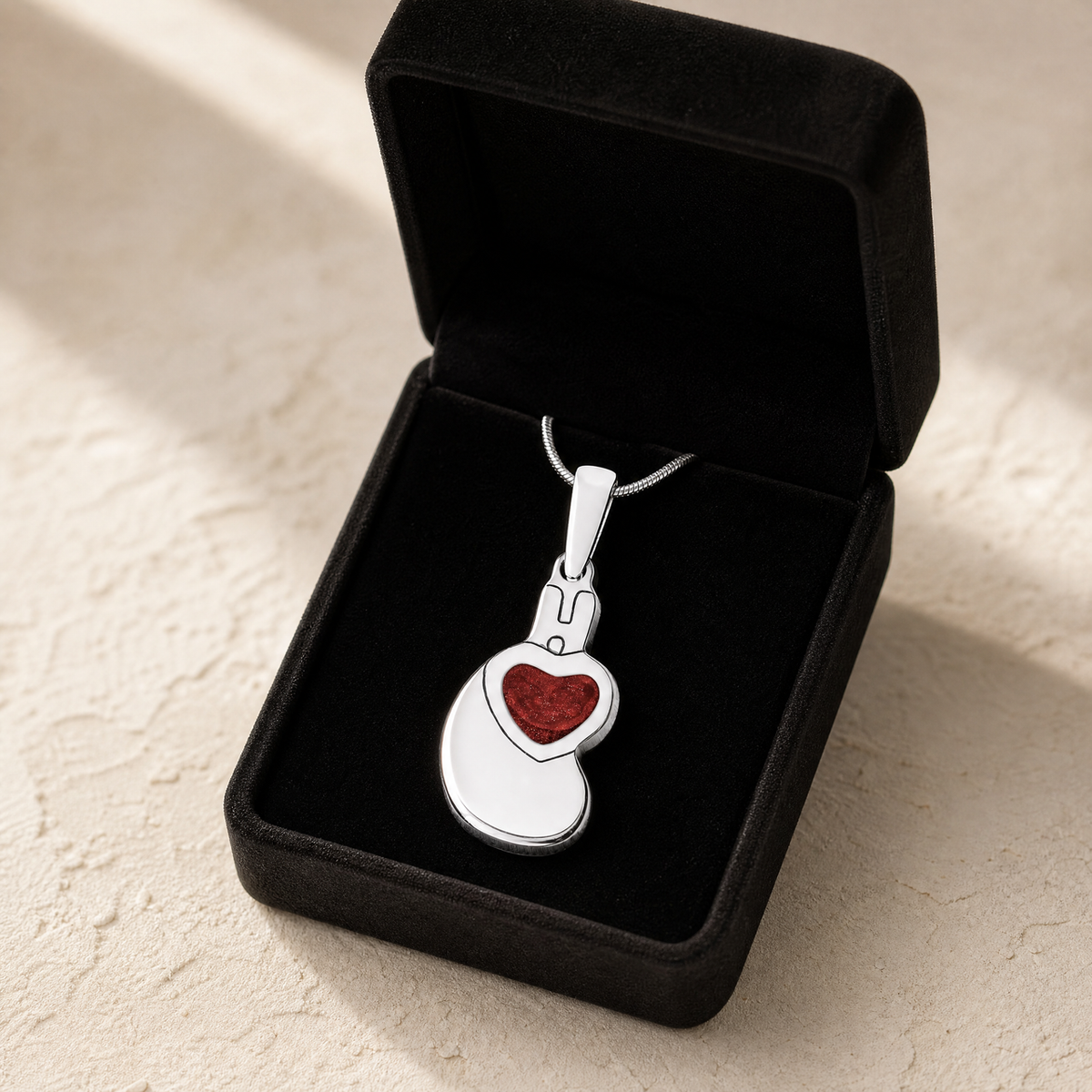 Holding You Close Sterling Silver with Crimson Resin Ash Resin Jewelry