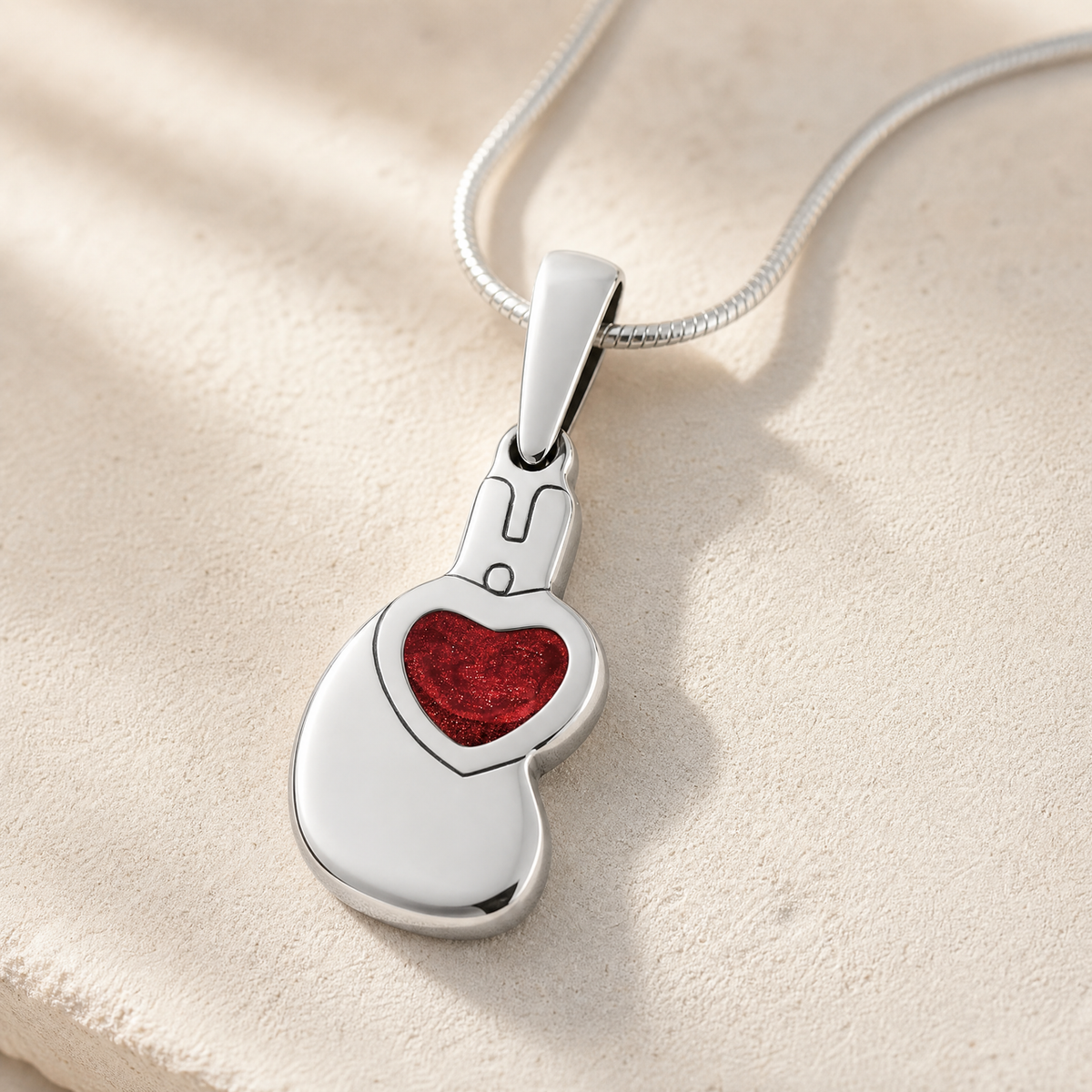 Holding You Close Sterling Silver with Crimson Resin Ash Resin Jewelry