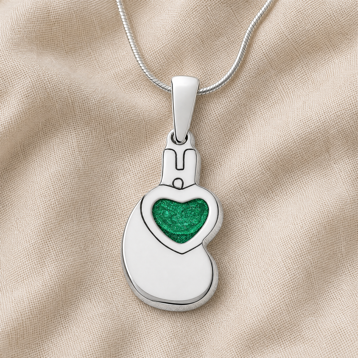 Holding You Close Sterling Silver with Seafoam Resin Ash Resin Jewelry