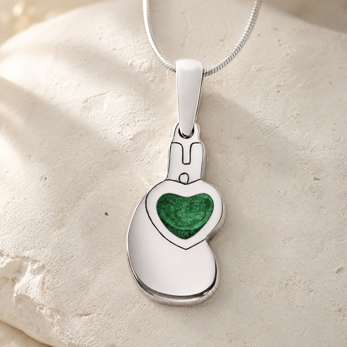 Holding You Close Sterling Silver with Seafoam Resin Ash Resin Jewelry