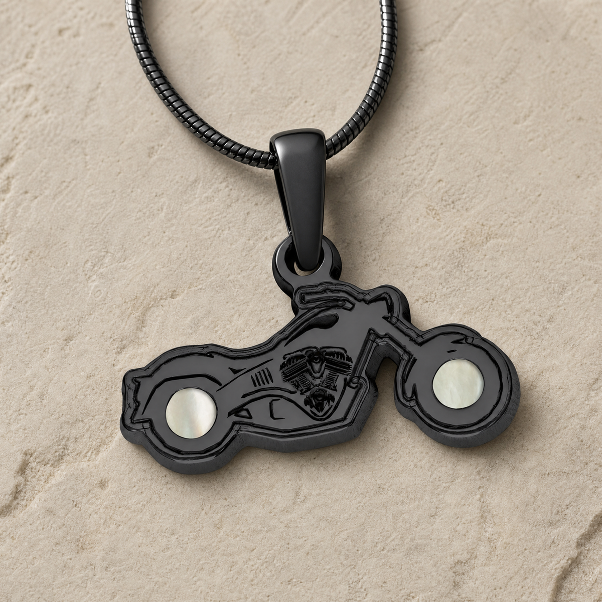 Riding Along Black Finish with Cream Ash Resin Jewelry
