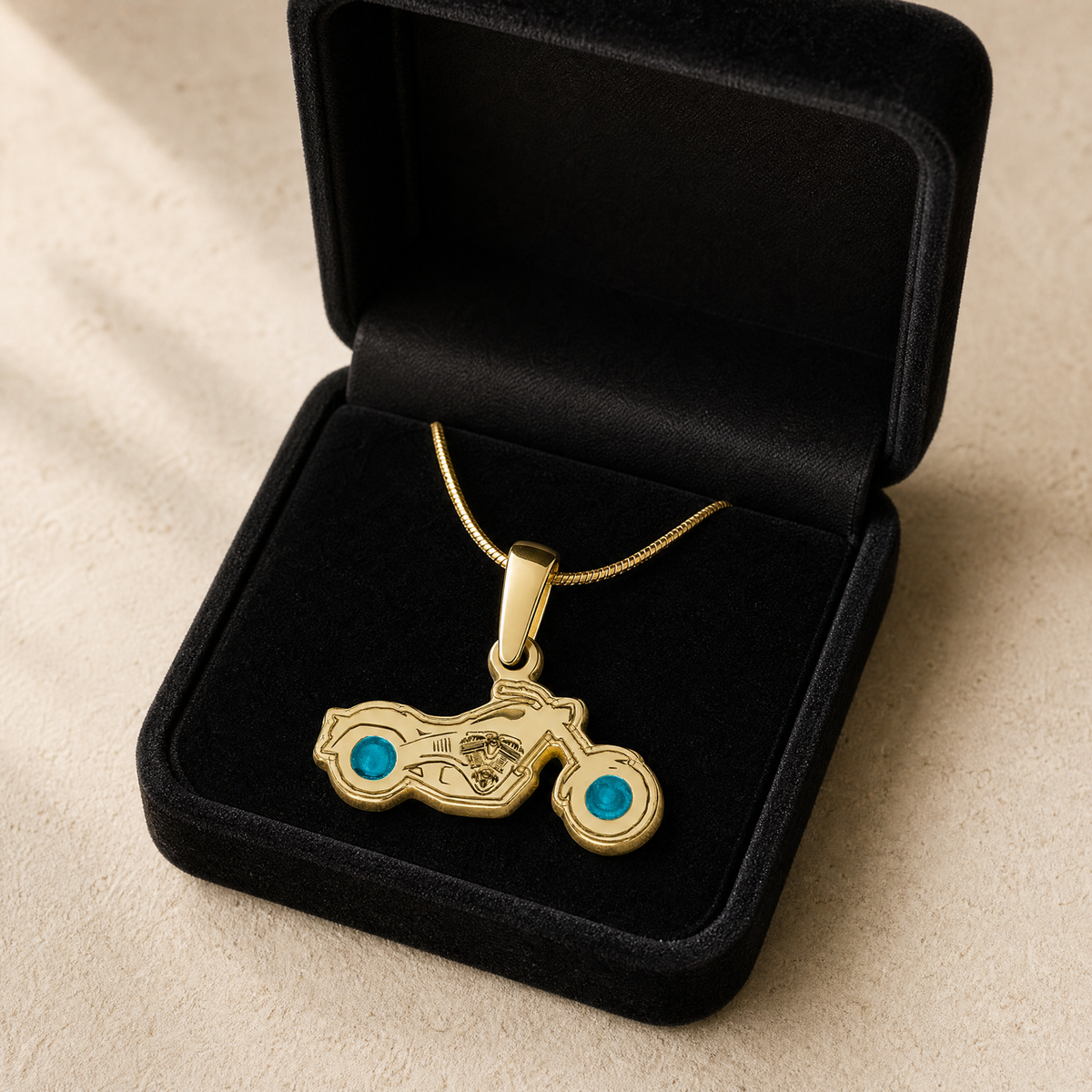 Riding Along Gold Plated with Aqua Ash Resin Jewelry