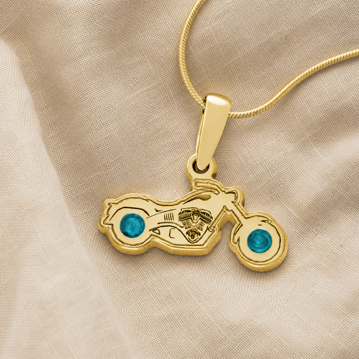 Riding Along Gold Plated with Aqua Ash Resin Jewelry