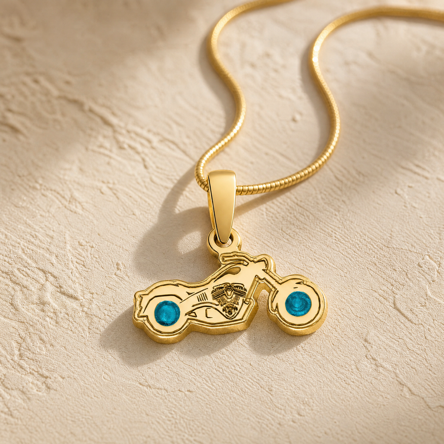 Riding Along Gold Plated with Aqua Ash Resin Jewelry