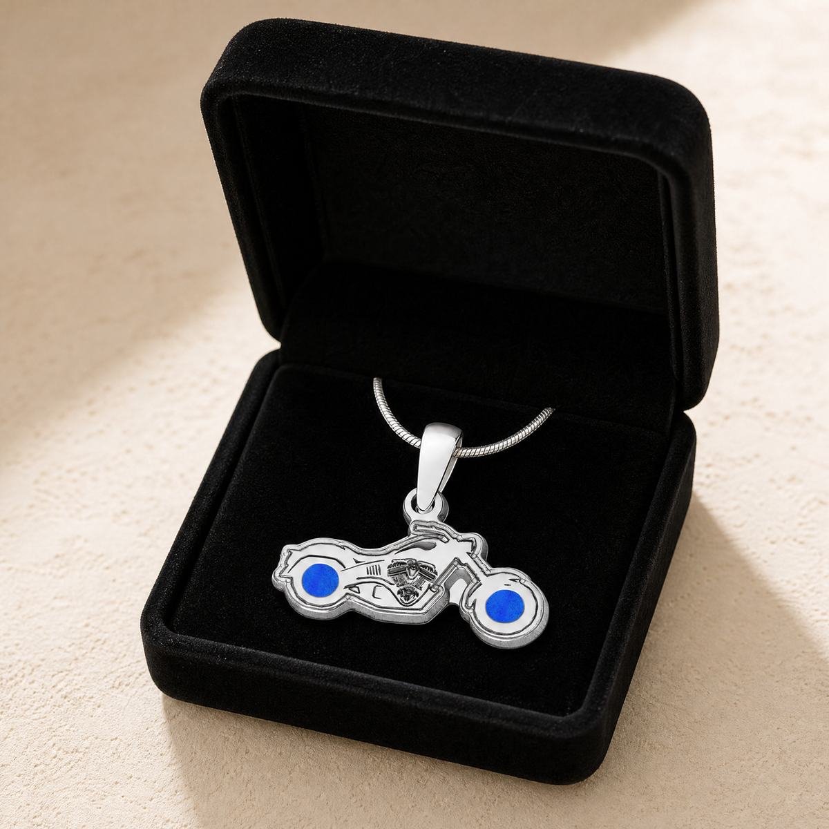 Riding Along Sterling Silver with Azure Ash Resin Jewelry