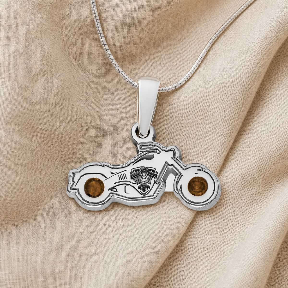 Riding Along Sterling Silver with Carob Ash Resin Jewelry