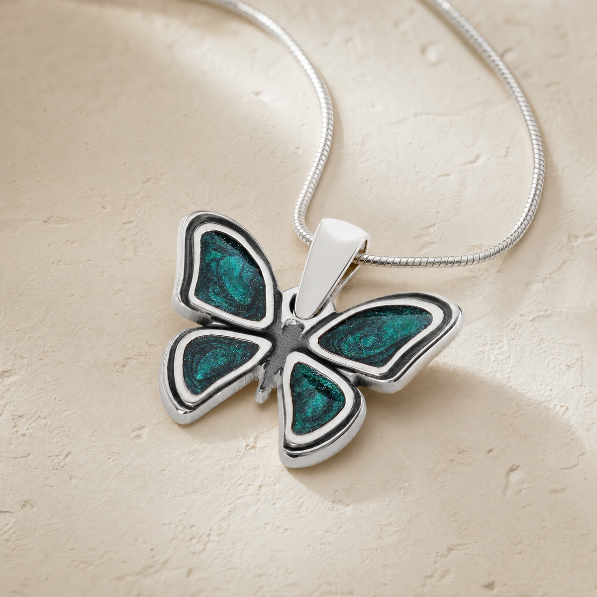 Lovable Butterfly Sterling Silver Ash Resin Jewelry