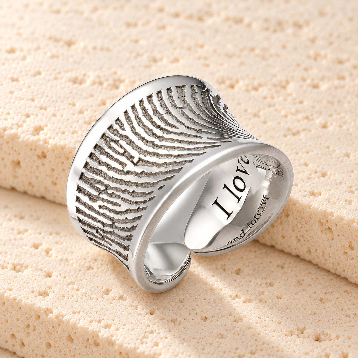 Athena Sterling Silver Fingerprint Ring — main