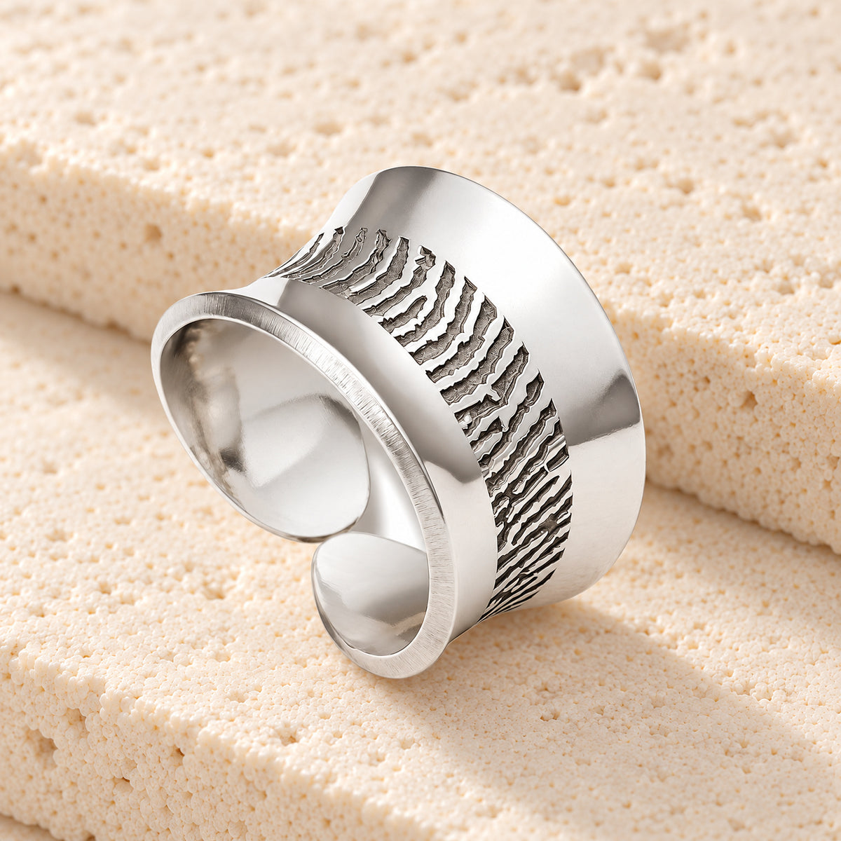 Olympia Sterling Silver Fingerprint Ring — main