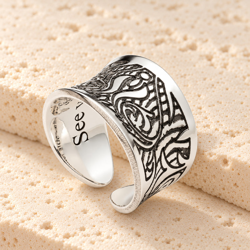 Apollo Sterling Silver Fingerprint Ring