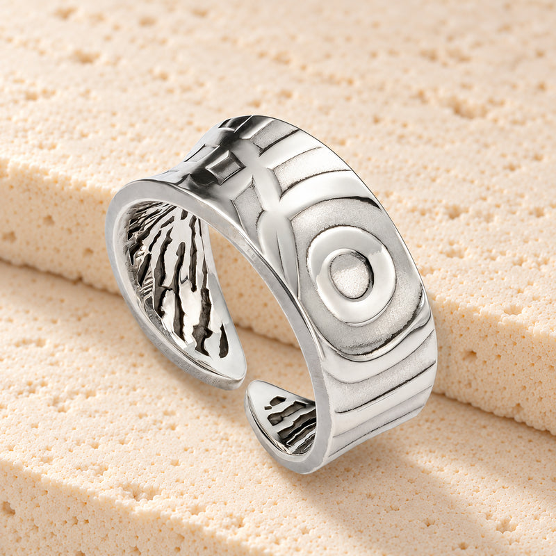 Atlas Sterling Silver Fingerprint Ring