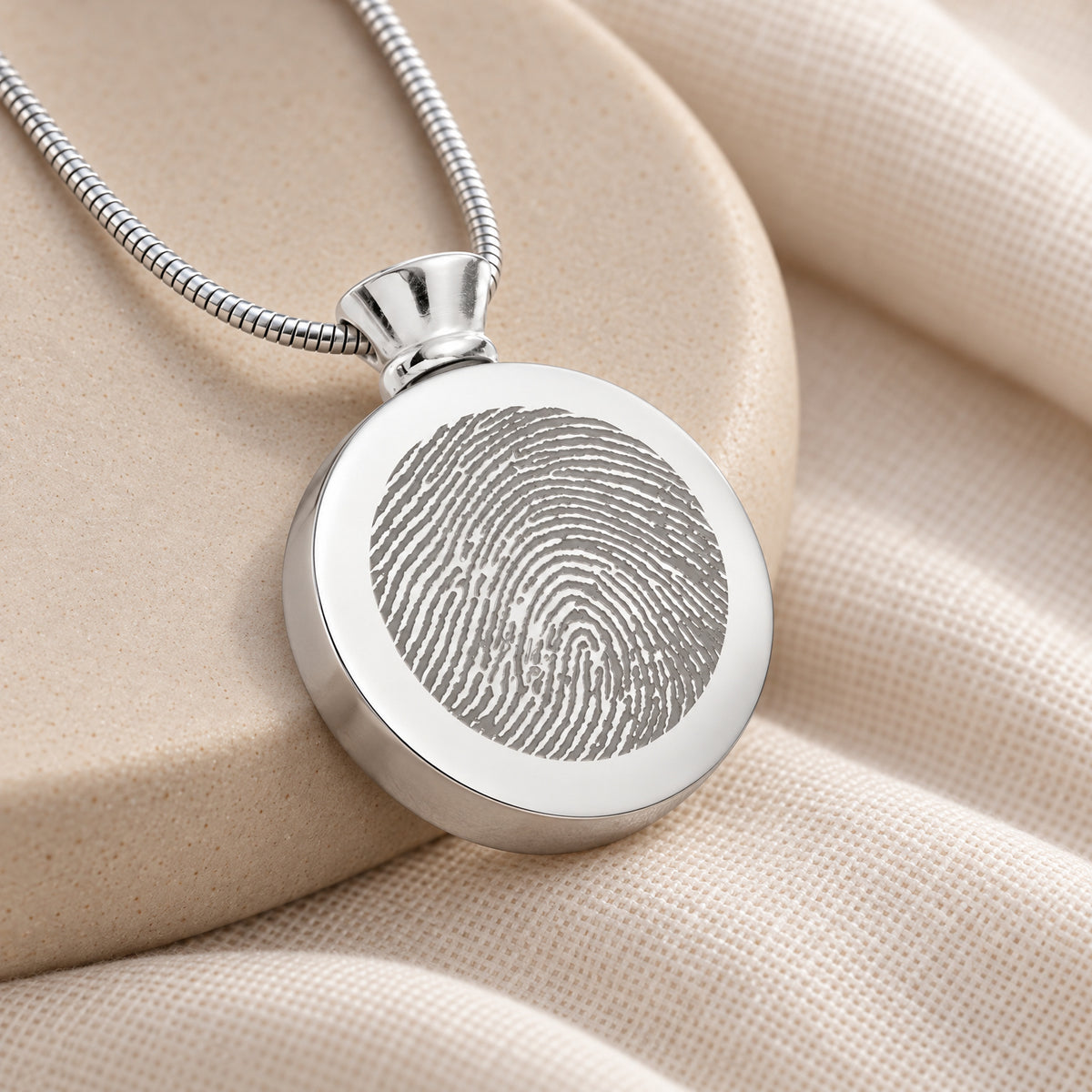 Stainless Circle of Life Fingerprint Necklace — alternate view